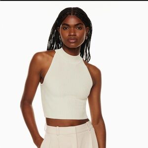 Aritzia Sculpt Knit Mockneck Halter Top